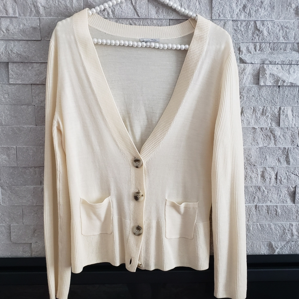 Halogen merino wool cardigan L